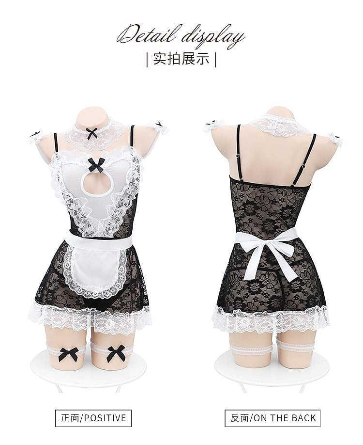 fei-mu-erotic-lingerie-see-through-lace-maid-set-16084a-black-and-white-22