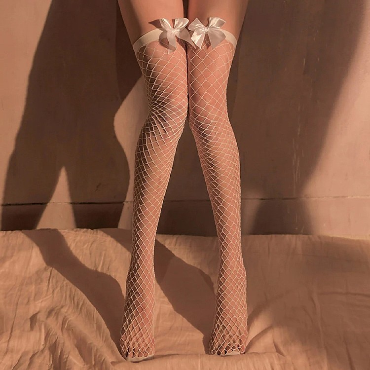 fei-mu-soft-bow-long-tube-mesh-socks-white-even-size-1