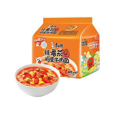 康师傅 辣番茄鸡蛋牛肉面 115g*5袋