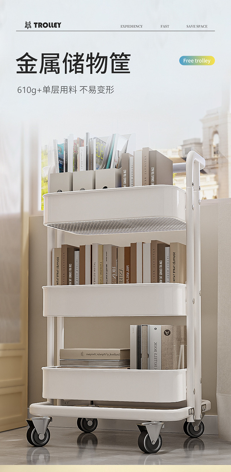 good-helper-foldable-thickened-carbon-steel-storage-trolley-white-3-layers-7