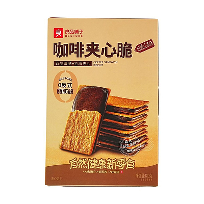 良品铺子 咖啡夹心脆饼干 伯爵红茶味 180g