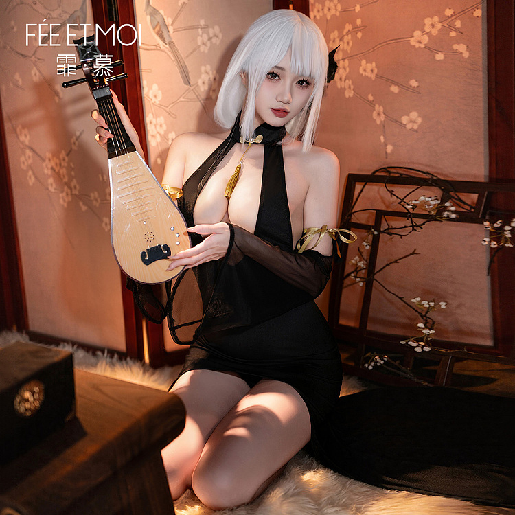 faye-mu-youyu-charming-bone-deep-v-backless-cheongsam-dress-black-1
