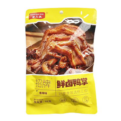 杨三叔 鲜卤鸭掌 香辣味 98g