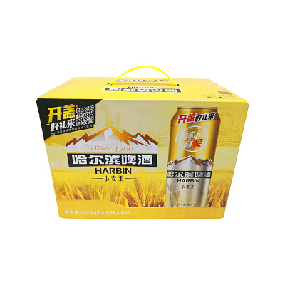 【整箱】哈尔滨小麦王罐装啤酒 酒精度3.6% 500ml*12罐/箱