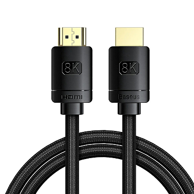 倍思 高清系列 HDMI8K转HDMI 8K高清同屏转换线 1m 黑色