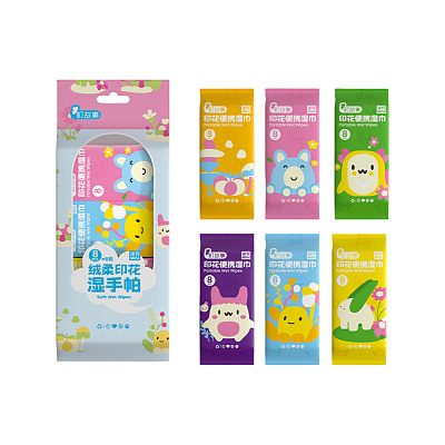 町故事 绒柔印花湿手帕 8片*6包