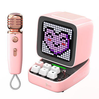 Divoom 迷你卡拉OK像素艺术蓝牙音箱 粉色
