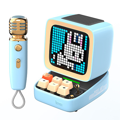 Divoom 迷你卡拉OK像素艺术蓝牙音箱 蓝色
