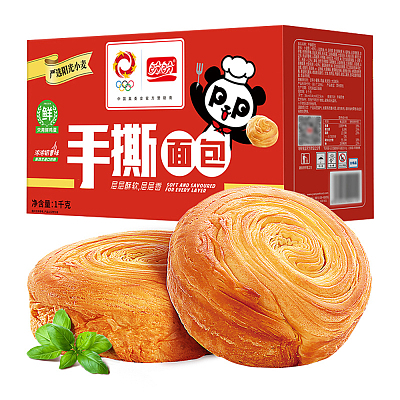 【整盒】盼盼 手撕面包 1kg