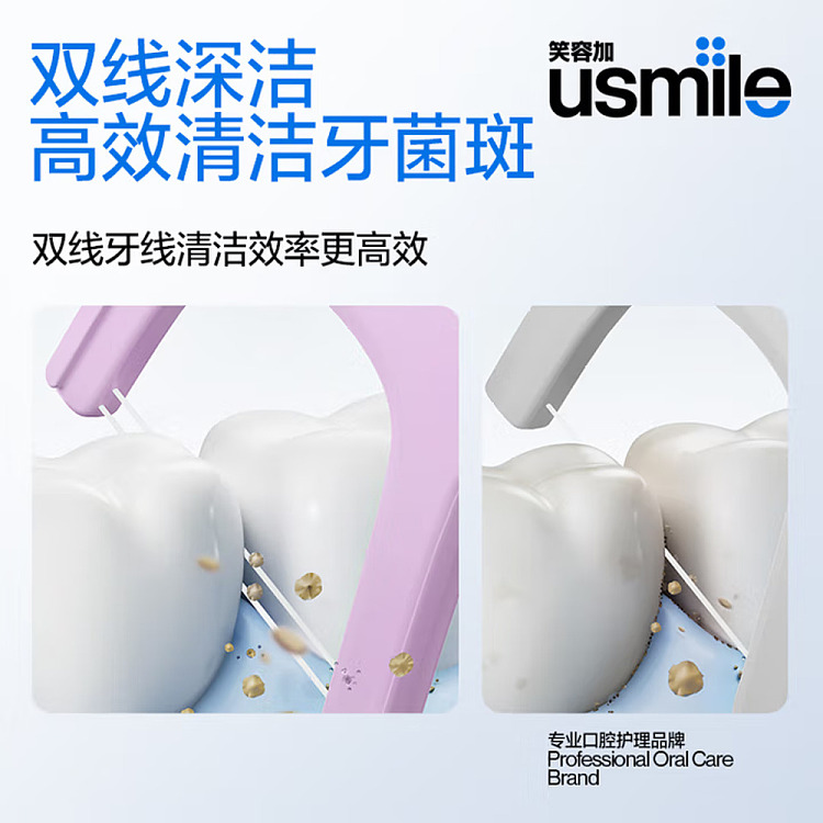 usmile-double-string-fresh-floss-sticks-pure-mint-flavor-200pcs-5