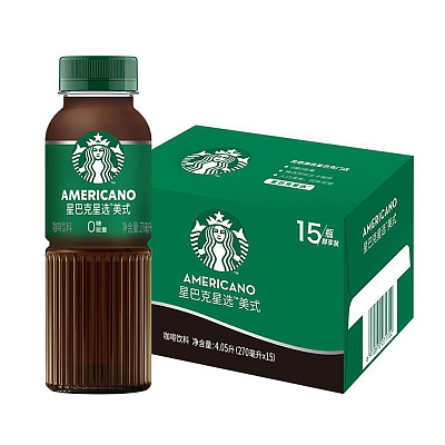 【整箱】星巴克 星选系列0糖美式 270ml*15