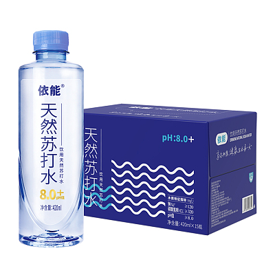 【整箱】依能 蔚蓝饮用天然苏打水 420ml*15