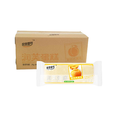 【整箱】津栎 统享晨号 润芙蛋糕 黄桃燕麦味 约50个 2kg