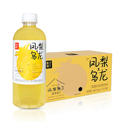 【整箱】果子熟了 凤梨乌龙茶 487ml*15盒