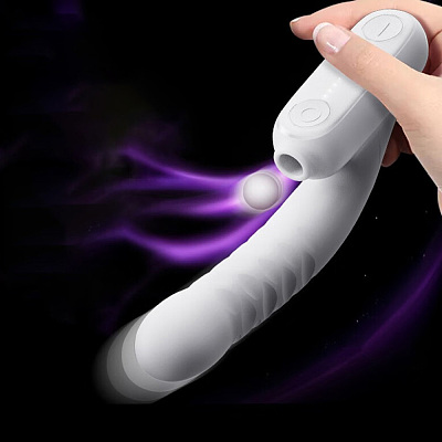 轻喃 7号吮吸伸缩按摩棒 白色