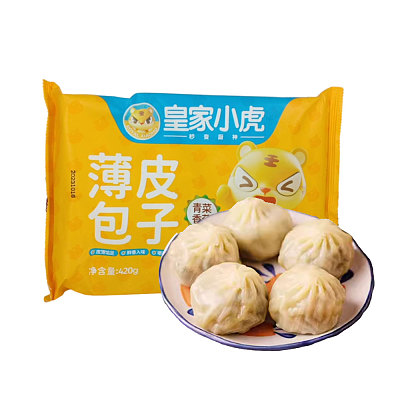 【冻】皇家小虎 青菜香菇薄皮包子 420g