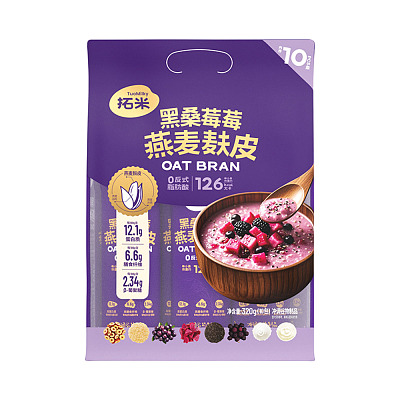 拓米 黑桑莓莓燕麦麸皮 320g