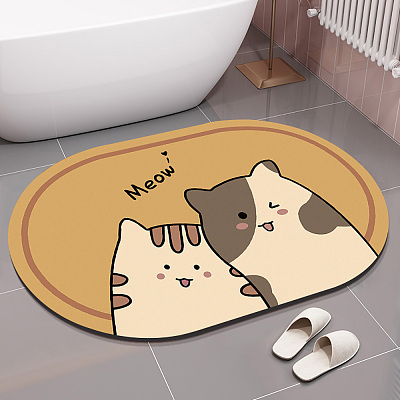 防滑吸水垫 猫猫 椭圆 40cm*60cm