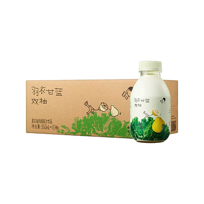 【整箱】喜茶 羽衣甘蓝 双柚植物果蔬汁饮品 350ml*15瓶装