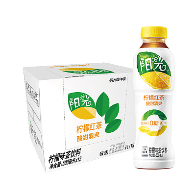 【整箱】可口可乐 无糖柠檬茶 500ml*12