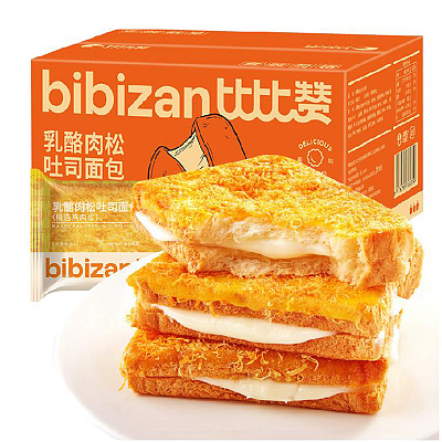 【整盒】 比比赞 乳酪肉松吐司面包 800g