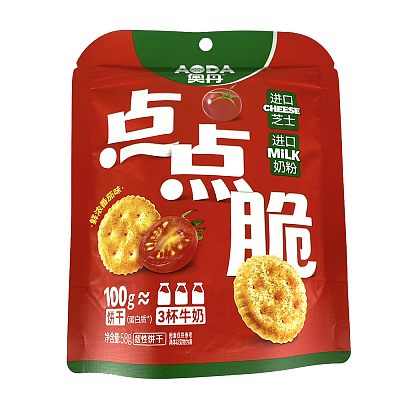 AODA 奥丹 点点脆饼干 鲜浓番茄味 58g