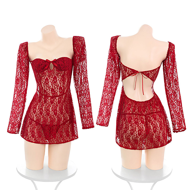 fermu-french-tenderness-long-sleeve-half-cup-dress-burgundy-5