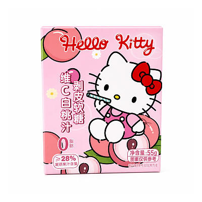 Hello Kitty 维c白桃汁剥皮软糖 55g