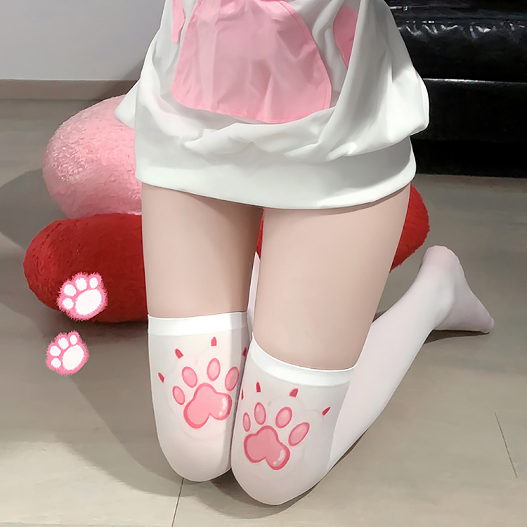 fermu-japanese-cute-fun-cat-paw-paw-sweet-stockings-white-3