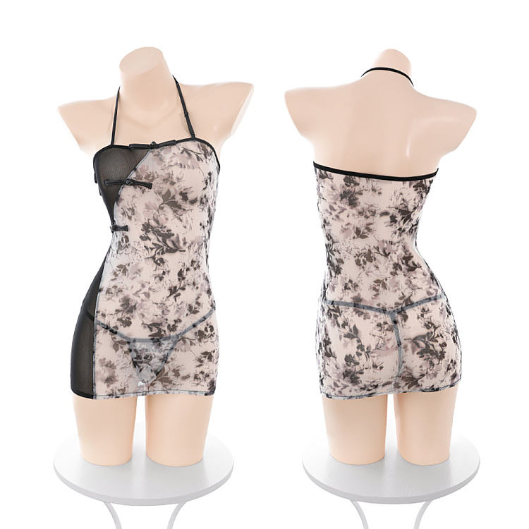 fermu-new-chinese-ink-print-sheath-dress-blackwhite-5