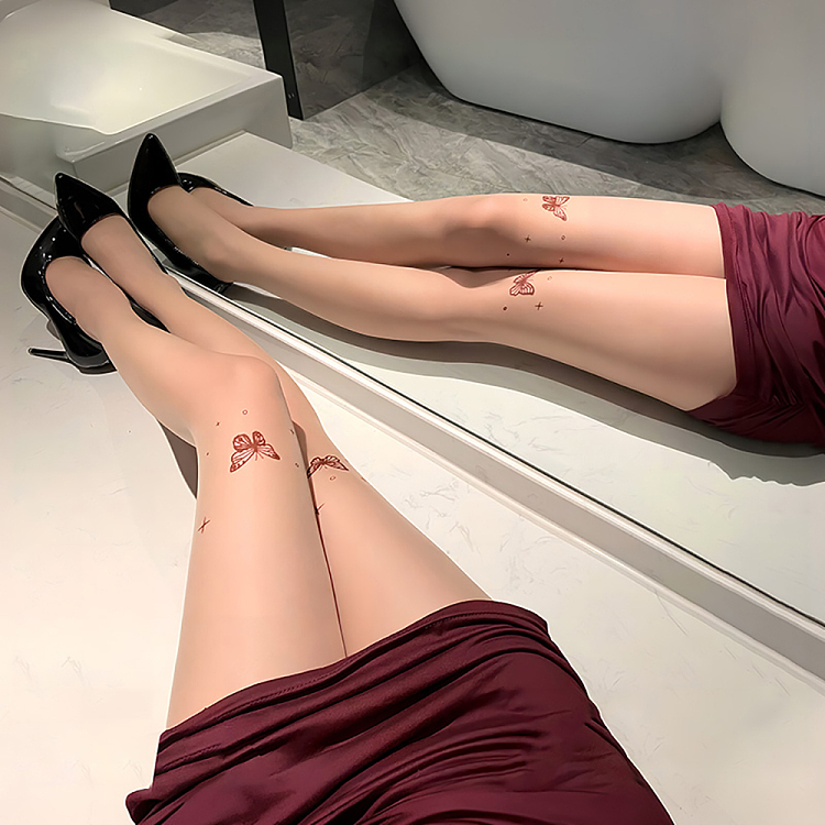 fermo-millenium-style-butterfly-print-open-crotch-pantyhose-skin-color-4