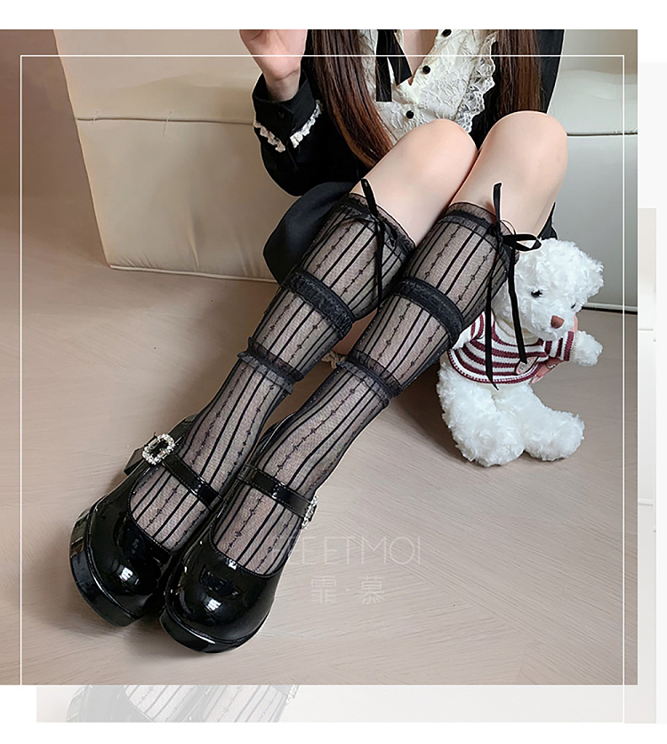 fermo-ribbon-bow-lace-mid-calf-socks-elegant-ballet-style-black-16