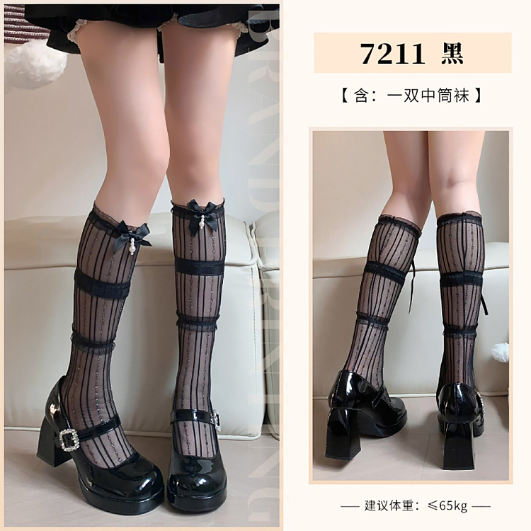 fermo-ribbon-bow-lace-mid-calf-socks-first-love-lolita-black-5