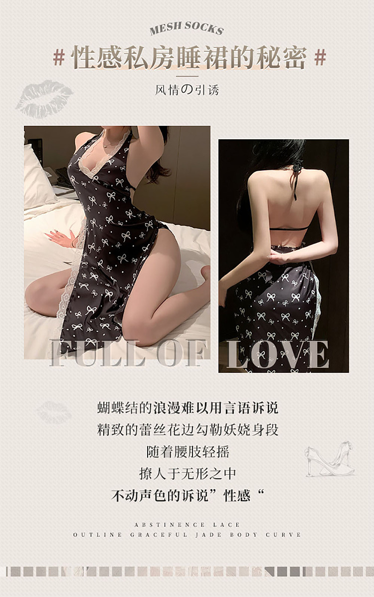 fermo-side-slit-lace-up-bow-printed-dress-black-2