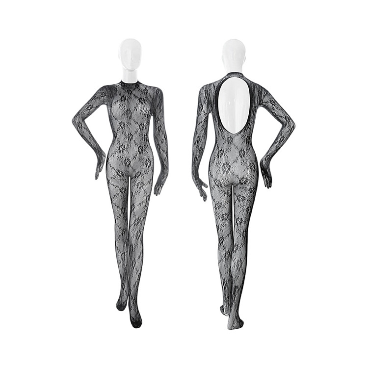fermo-long-sleeve-over-finger-vintage-jacquard-one-piece-mesh-stockings-black-5