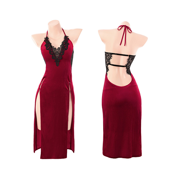 fermu-earthly-vermillion-deep-v-velvet-nightgown-burgundy-black-5