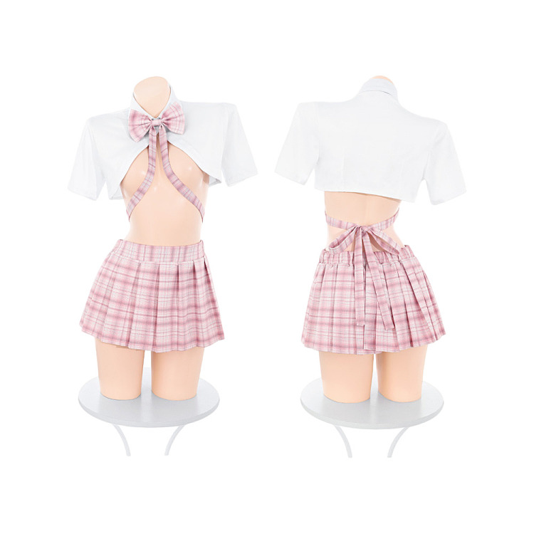 fermo-bow-tie-puffy-half-bust-college-dress-white-pink-5