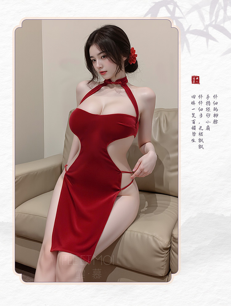 fermu-high-slit-tied-velvet-cheongsam-red-extra-large-size-5