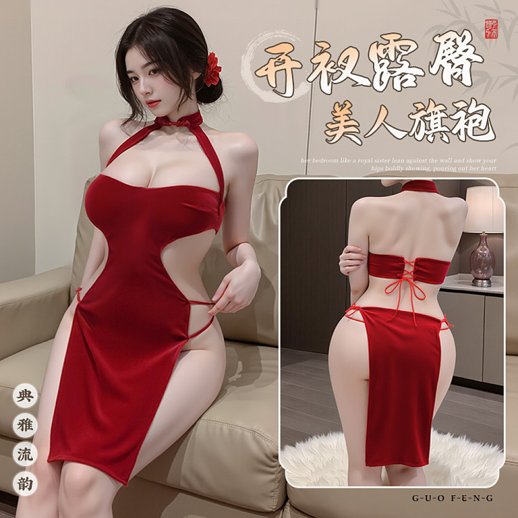 fermu-high-slit-tied-velvet-cheongsam-red-extra-large-size-1