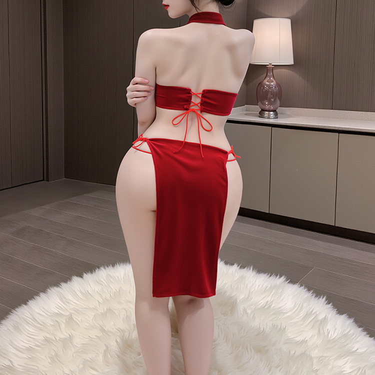 fermu-high-slit-tied-velvet-cheongsam-red-extra-large-size-2