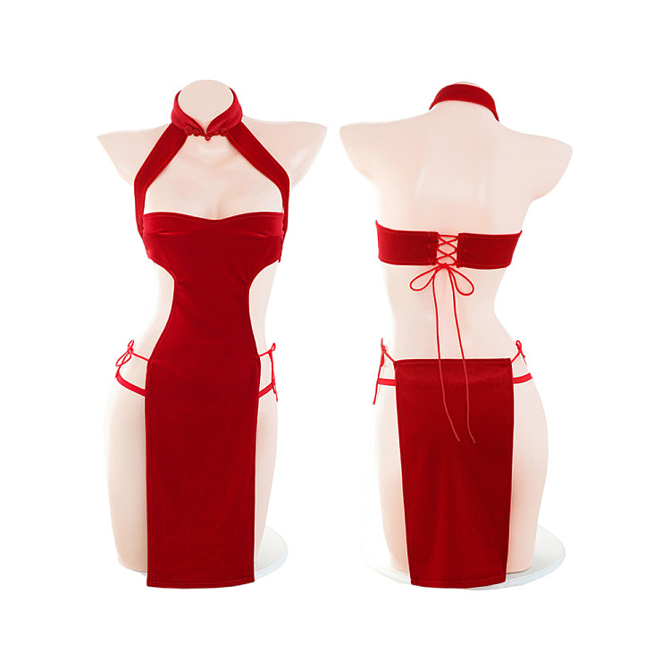 fermu-high-slit-tied-velvet-cheongsam-red-extra-large-size-3