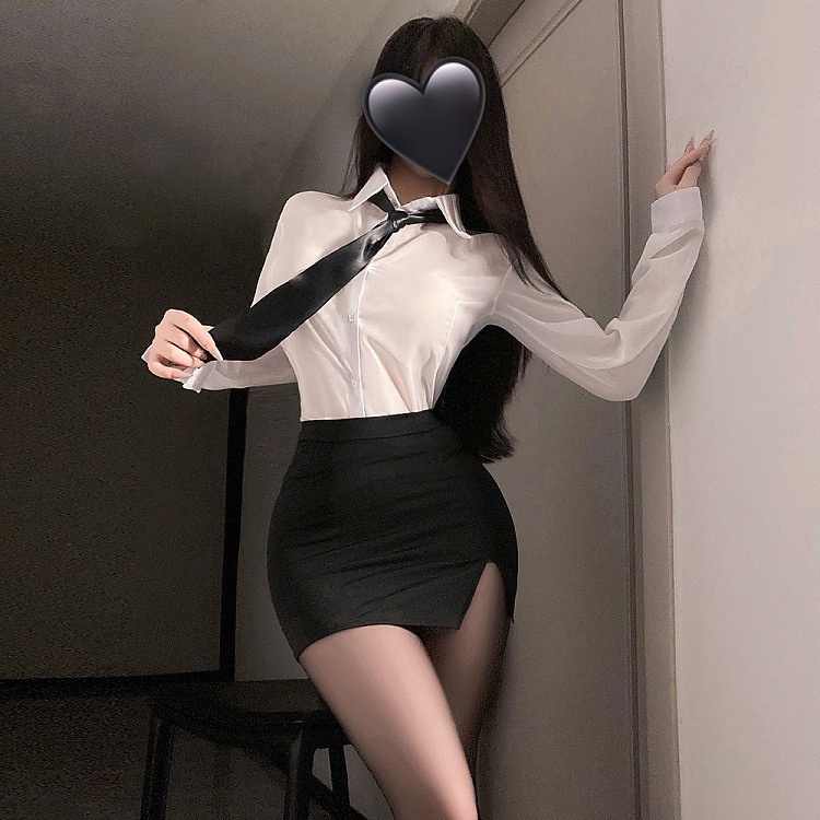 fermu-secretary-set-white-and-black-tie-shirt-wrap-skirt-t-pants-5