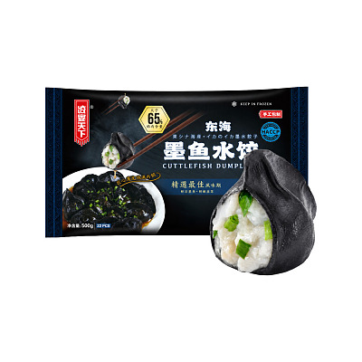 【冻】Umall面点 饺宴天下系列 纯手工墨鱼水饺 500g