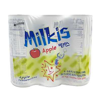 乐天 Milkis 牛奶苏打水 苹果味 6罐装 6*250ml