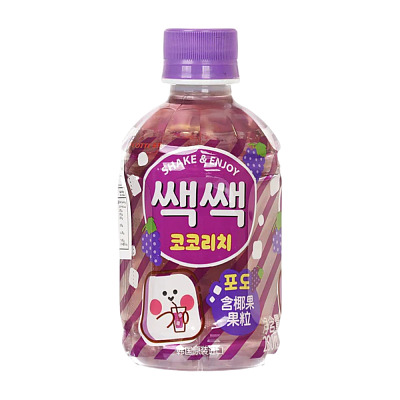 乐天 Sac Sac 粒粒椰果饮料 葡萄味 280ml