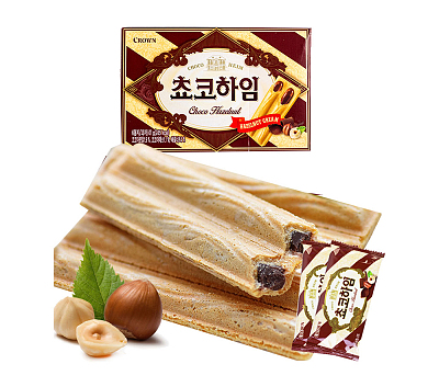 韩国 Crown 巧克力榛子威化 47g