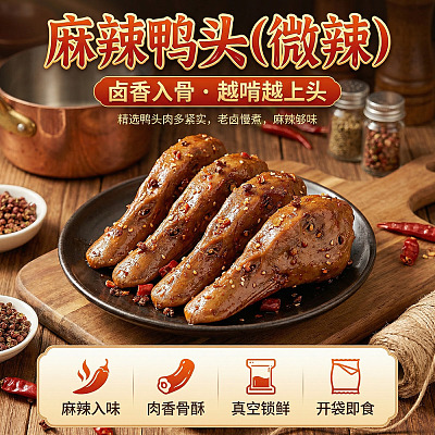 【鲜】Umall卤味 麻辣鸭头 微辣 4个