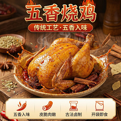 【鲜】Umall卤味 五香烧鸡 整只 950g