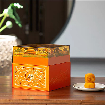 贝玛甜品 山河珠月中秋月饼礼盒 含礼袋 8pcs