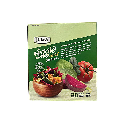 【整箱】D&J 混合蔬菜脆片 内含3种 共20包 400g【Costco代购】